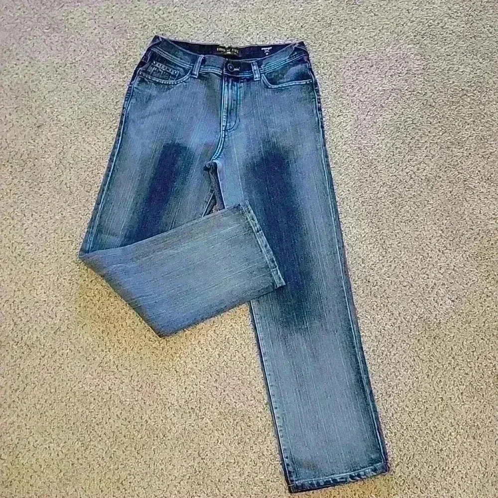 Ring of Fire Straight Fit Dark Blue Jeans Boys Size 18
